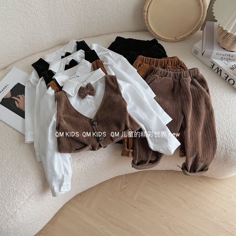 Set công tử nhung 4 chi tiết cho bé trai