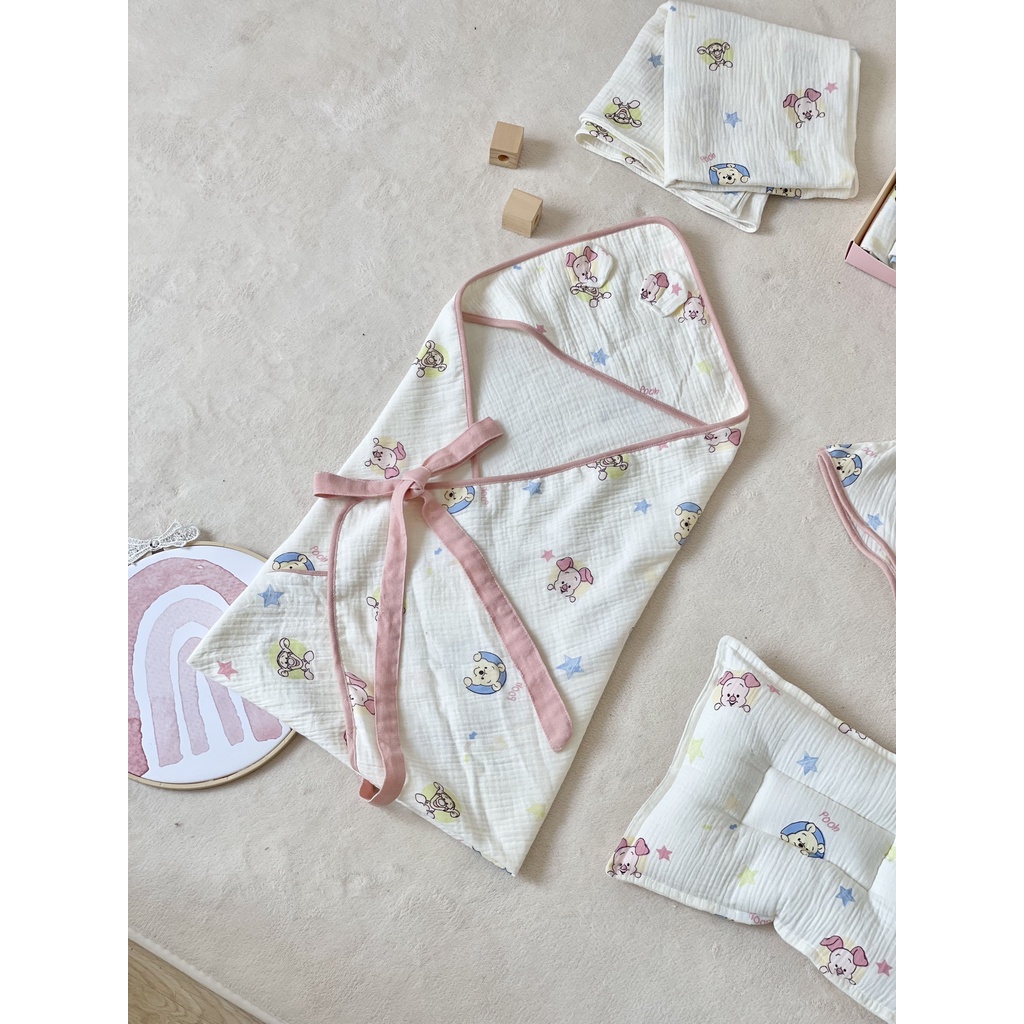 Ủ Choàng Cho Bé Sơ Sinh Bessla 4 Lớp Mềm Mại Thoáng Khí Ưu Ái Cho Làm Da Của Bé An Toàn Giá Rẻ