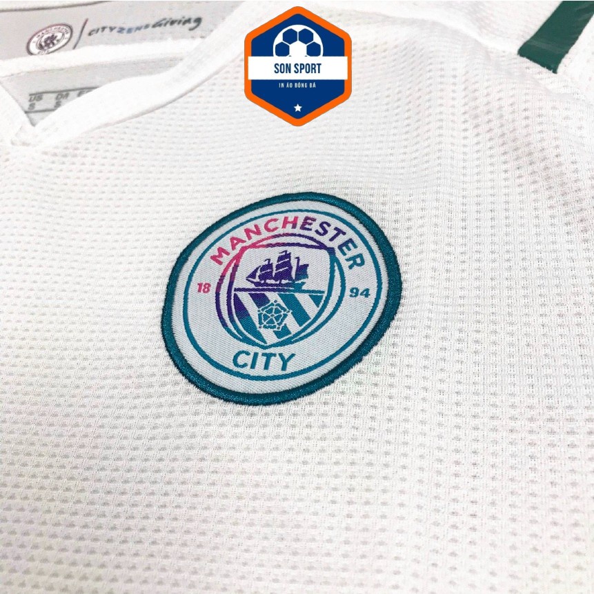Bộ Quần Áo Bóng Đá Fex Thái CLB Manchester City Trắng