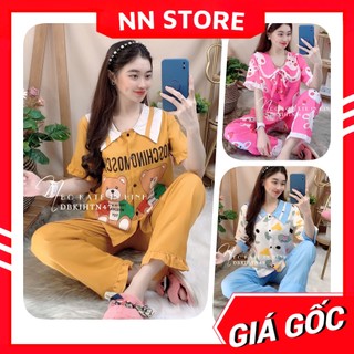 Đồ bộ nữ mặc nhà cổ tiểu thư chất kate mềm mịn in hình hoạt hình dễ thương DBKIHTN tổng hợp