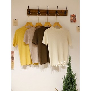 Áo len tăm trơn cộc tay phong cách ulzzang Hàn Quốc