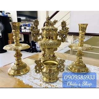 BỘ ĐỈNH LƯ BẰNG ĐỒNG CAO 34cm