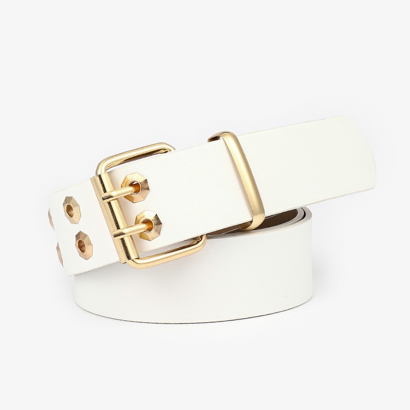 Thắt Lưng Hai Hàng Khóa Kim Loại Màu Vàng Kim Trang Trí Quần Jean Thời Trang Hàng Mới Dành Cho Bạn Nữ Hàng Có Sẵn