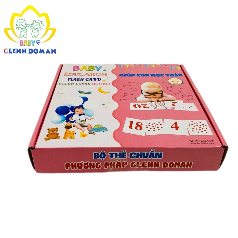 Bộ Thẻ Chấm Dotcard Giúp Con Học Toán BABY GLENN DOMAN 56 Thẻ 21x21cm Flashcard Glenn Doman Chuẩn Ivory 350