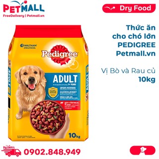 Thức ăn cho chó lớn PEDIGREE 10kg - vị Bò và Rau củ Petmall