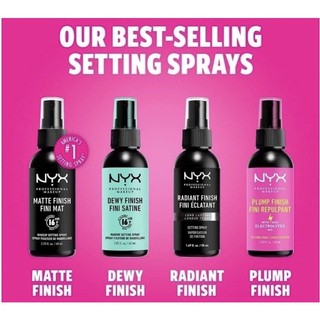 Hàng Mỹ. Xít khoá nền lớp trang điểm . NYX Dewy- Matte Finish Long Lasting Setting Spray.60 ml