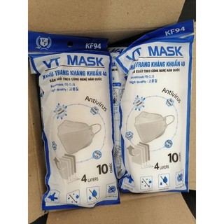 1 bịch 10 cái khẩu trang 4d kháng khuẩn kf94 mask