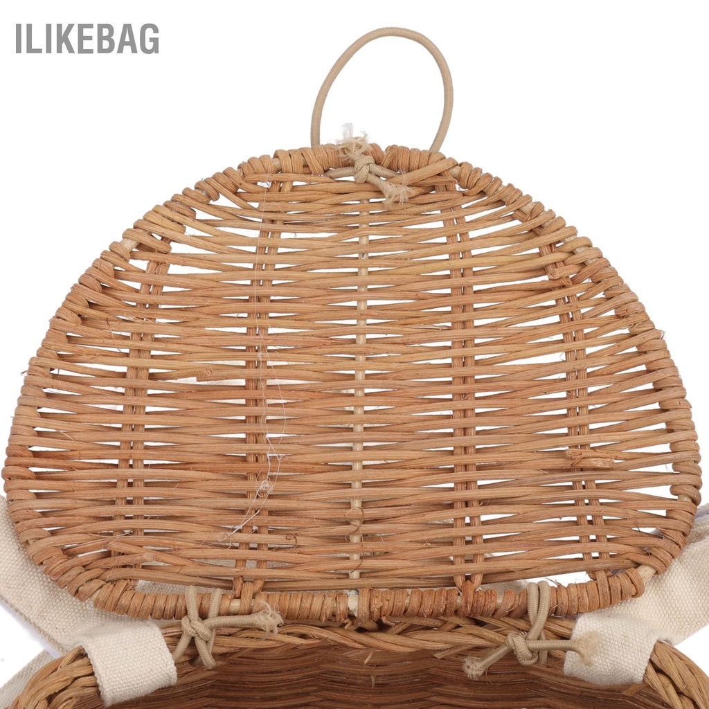 Ilikebag Túi Mây Tròn Tự Nhiên Vintage Dệt Đeo Vai Cho Cắm Trại Chụp Ảnh Du Lịch Mua Sắm Tạo Dáng