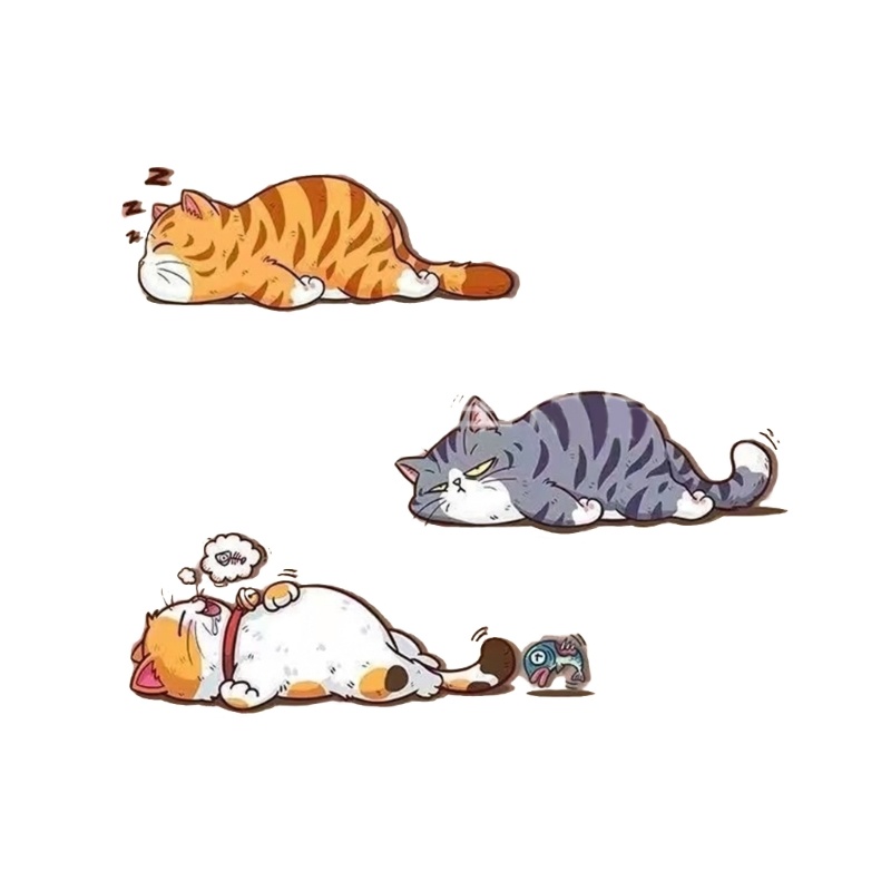 Miếng Dán Trang Trí Xe Hơi Chống Trầy Xước Hình Ba Chú Mèo Dễ Thương