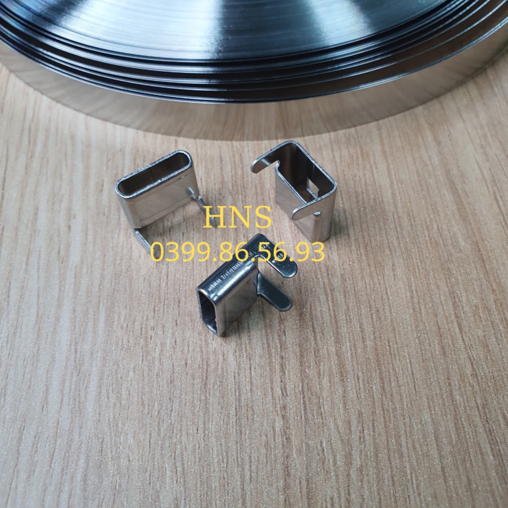 Đai treo inox bản rộng 12mm, đầu khóa đai treo inox, đai treo thiết bị, cuộn dây đai inox