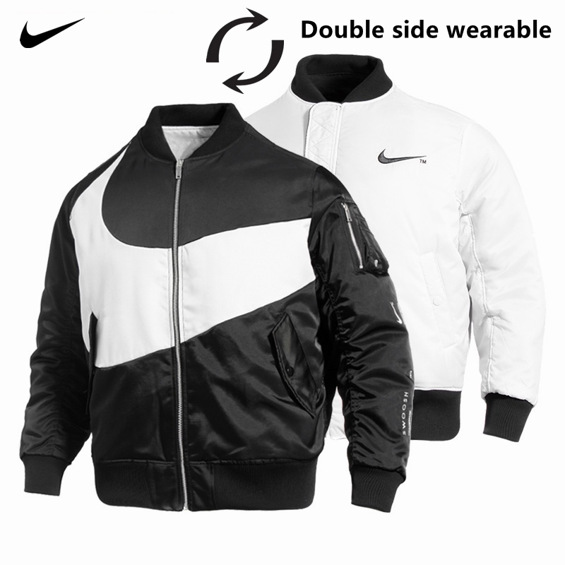 Áo Khoác Đệm cotton Thêu logo Nike Chính Hãng Mặc Được Cả Hai Mặt Thời Trang Mùa Đông Cho Nam Và Nữ