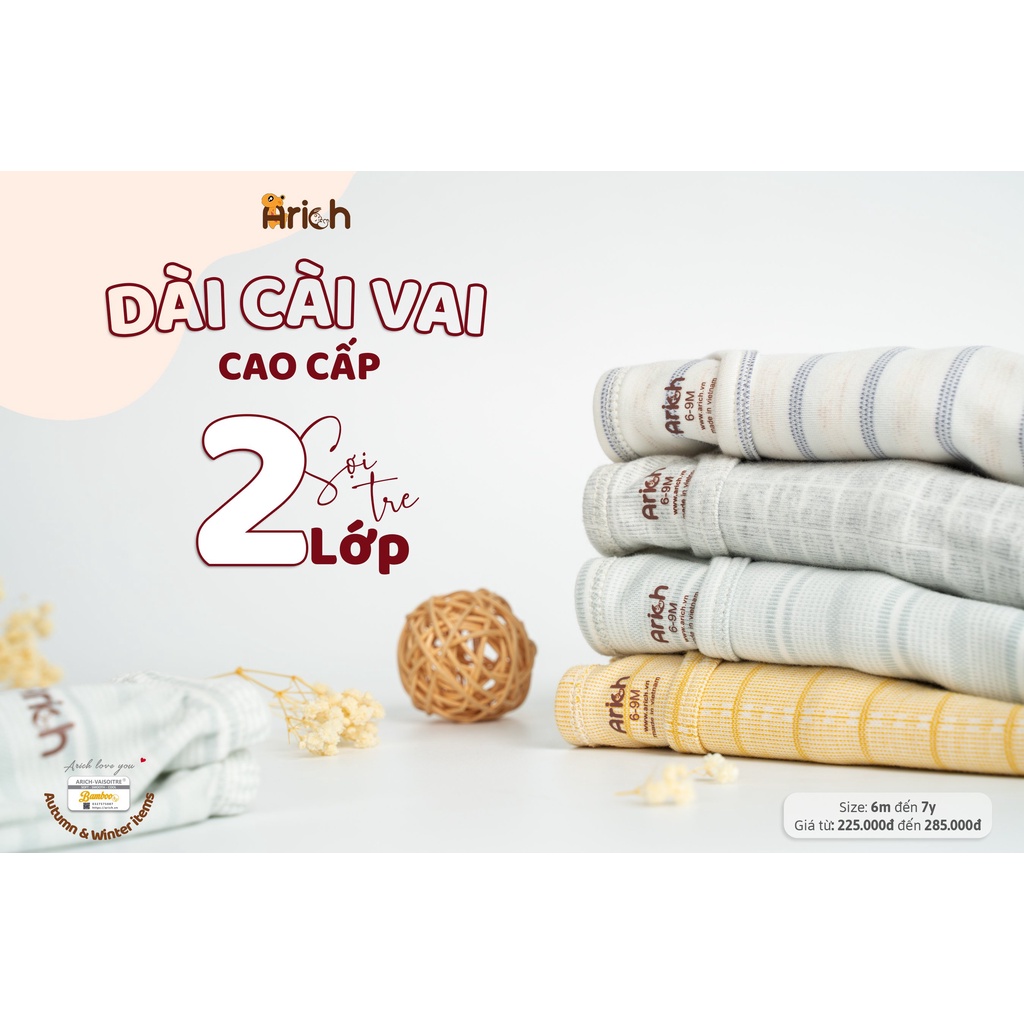Bộ dài cái vai thu đông sợi tre pettit cho bé từ 6 tháng đến 7 tuổi