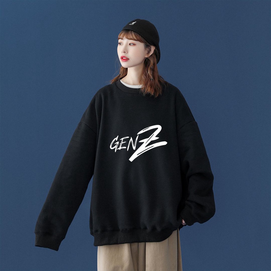Áo Sweater GENZ cặp nam nữ basic uniex cao cấp dày dặn phong cách Hàn Quốc cá tính from rộng IMAN-01