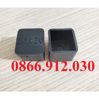 5 chiếc vuông 20x20_bịt ngoài, nút chụp cao su, nhựa bịt chân bàn ghế