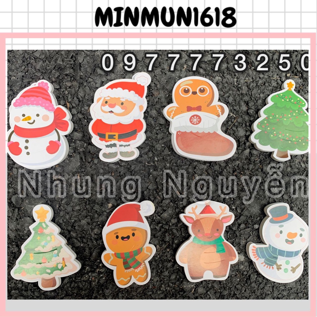 thiệp noel giáng sinh thẻ giấy cắm kẹo trang trí dễ thương chủ đề giáng sinh