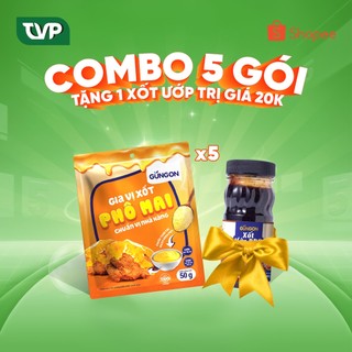 Combo 5 gói gia vị xốt phô mai gungon 50g tặng 1 xốt ướp 100g