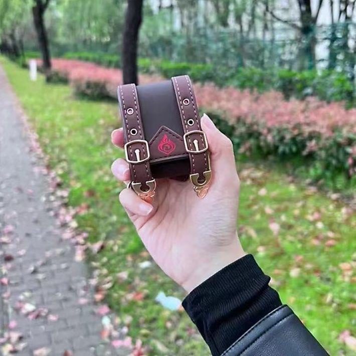 Vỏ Bảo Vệ Hộp Sạc Tai Nghe Bluetooth Keli Có Dây Đeo Chéo Dành Cho Genshin