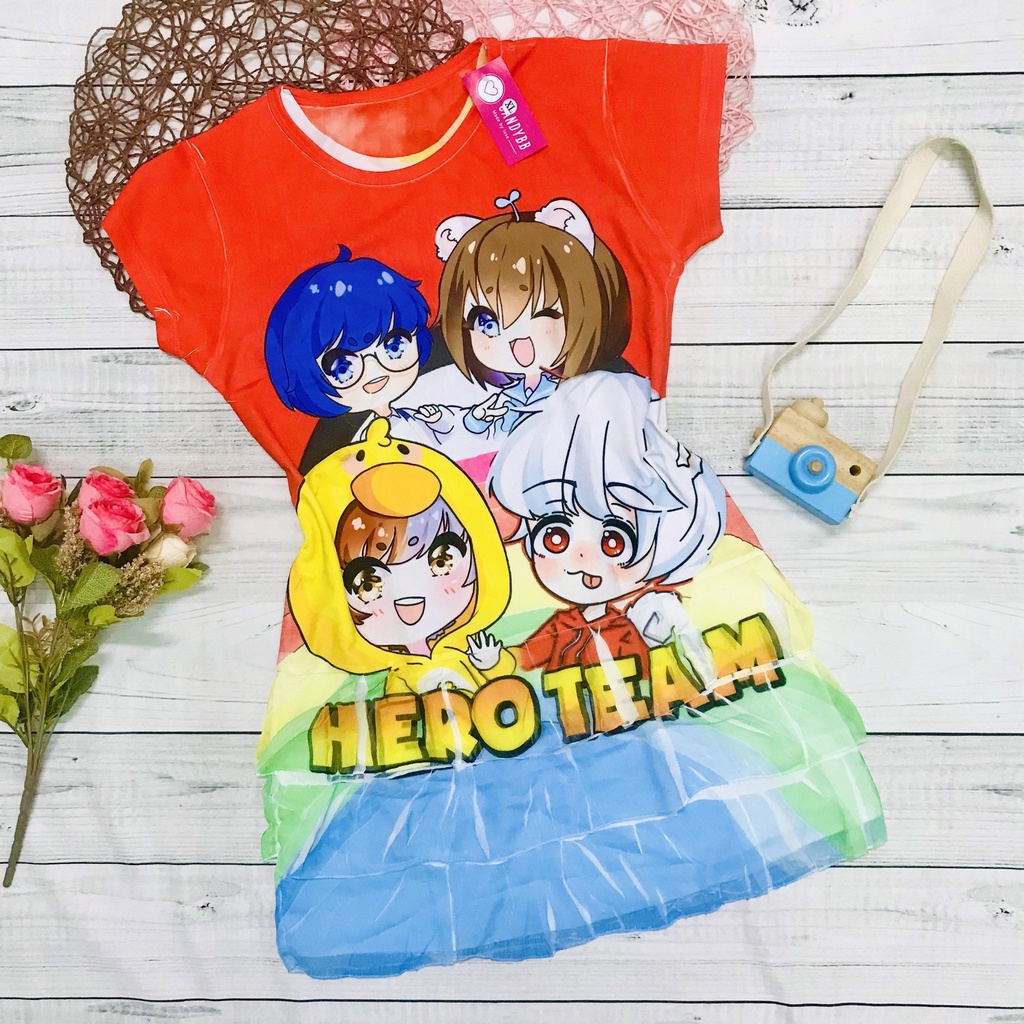 Đầm Hero team bé gái xinh xắn