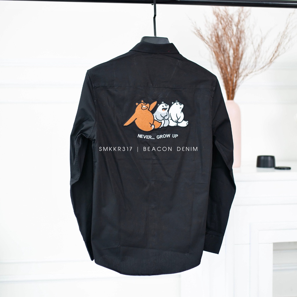 Áo Sơ Mi Nam Chất Kaki Mẫu Thêu Ngực Today BEACON DENIM Form Vừa Thời Trang Giới Trẻ SMKK317