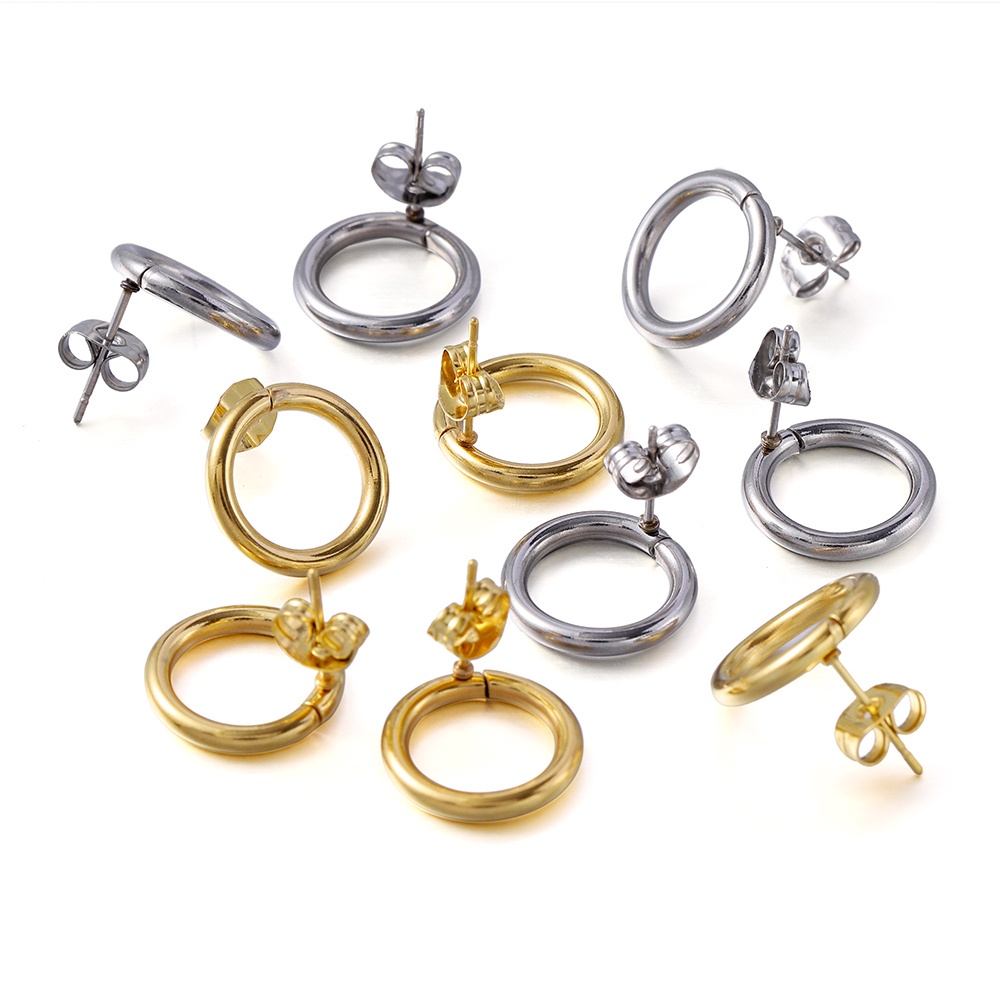 Bộ 10 phụ kiện ST.KUNKKA bằng thép không gỉ và titan cho khuyên tai DIY