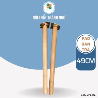 Chân gỗ có gắn ốc vặn ren dài 49cm, dùng làm chân ghế, chân bàn trà, bàn me tây. TẶNG KÈM pad sắt khi mua chân gỗ