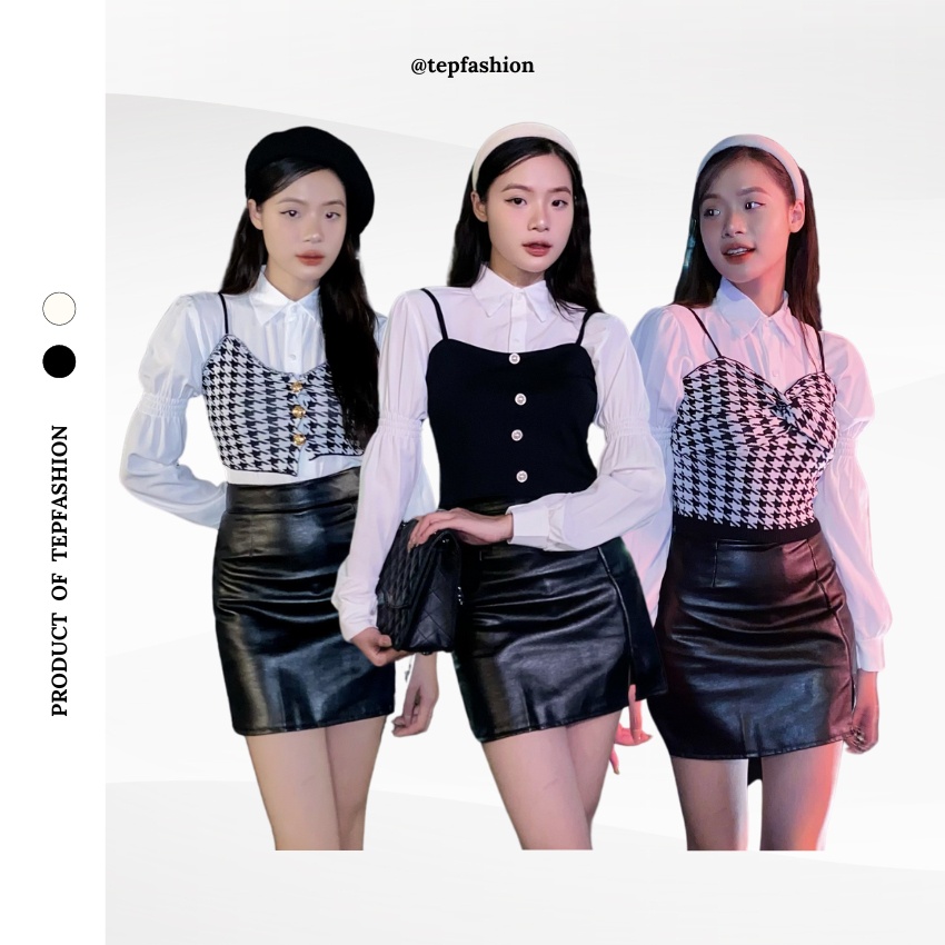 Set Đồ Nữ Sang Chảnh Tiểu Thư Đi Chơi Phong Cách Hàn Quốc Tep Fashion