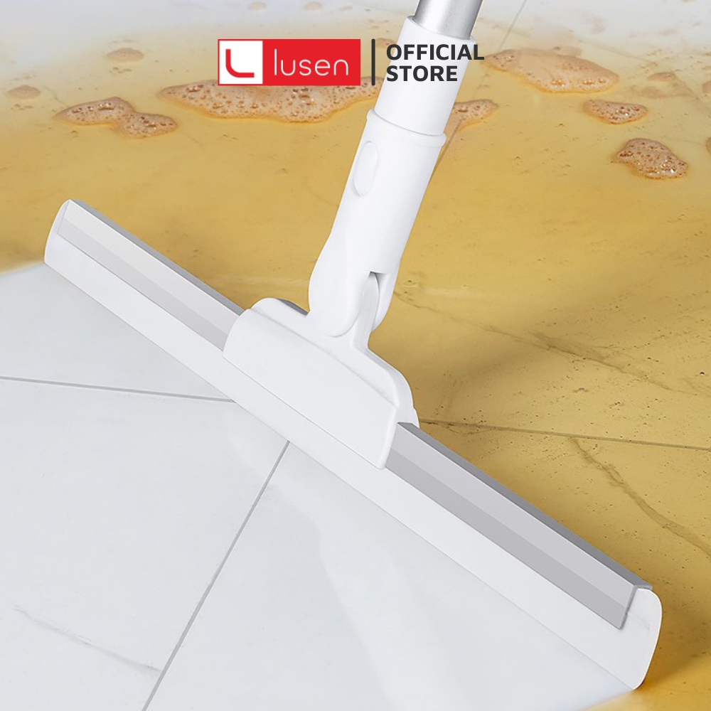 Cây gạt nước sàn nhà Lusen L1 cao cấp, chổi quét nước và vệ sinh kính đa năng lưỡi silicone mềm dẻo, cán nhôm tùy chỉnh