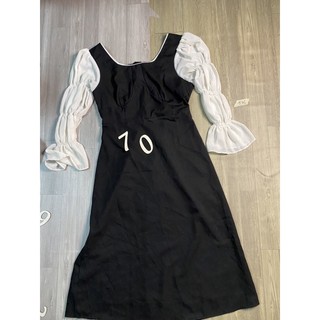 2hand đầm đen tay dài eo 70cm mã 176