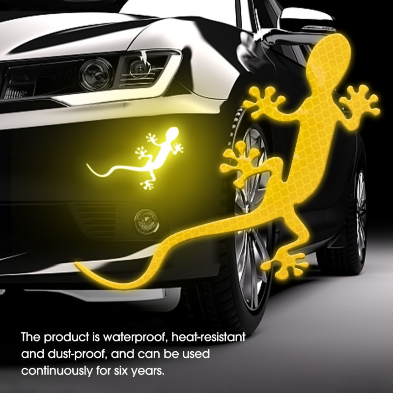 Đề Can Phản Quang Tự Dính Hình Tắc Kè Sáng Tạo Trang Trí Xe Hơi
