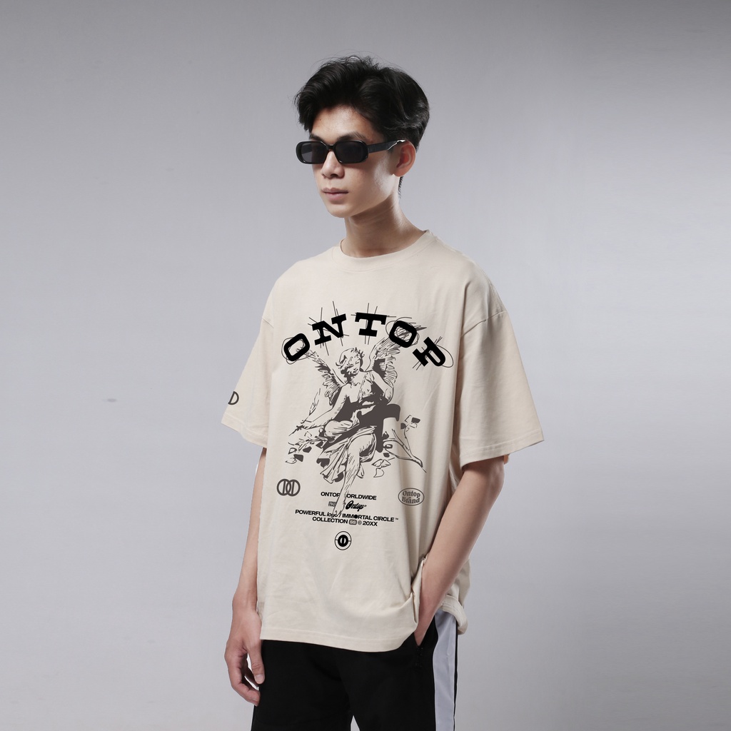 Áo thun local brand ONTOP tay lỡ form rộng nữ - Angel Tee O19-T3