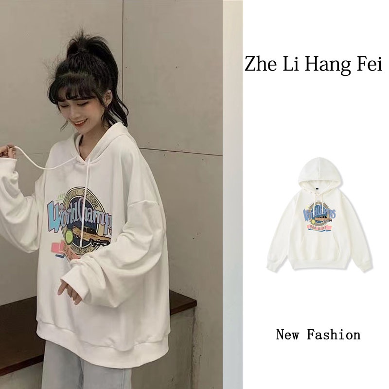 ZHELIHANGFEI Áo Hoodie Tay Dài Kiểu Dáng Đơn Giản Dễ Phối Đồ