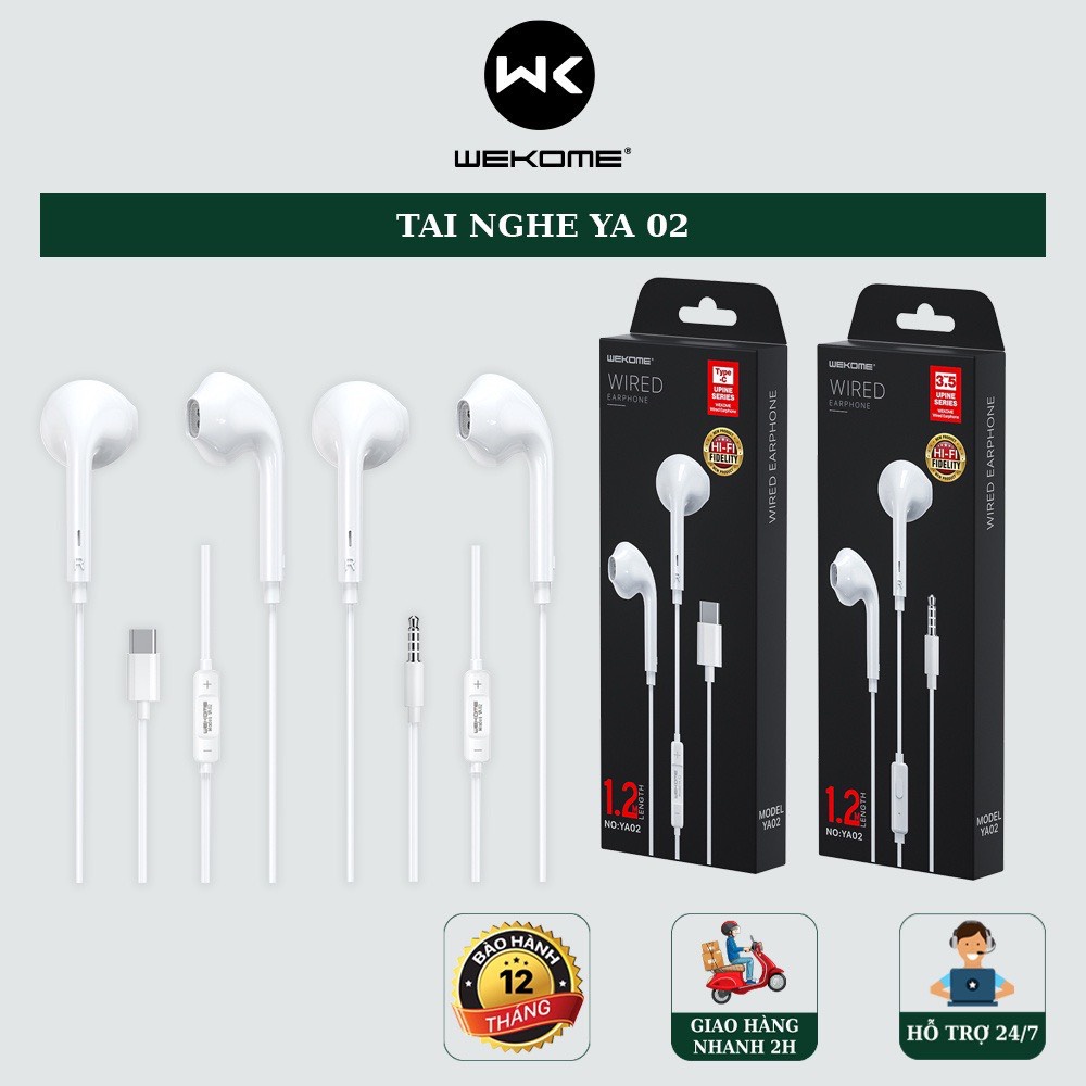 Tai Nghe Có Dây Wekome YA-02 Tích Hợp Đàm Thoại, Nghe Nhạc, Chơi Game Cho Mọi Thiết Bị Chân 3.5mm Mic Siêu Rẻ