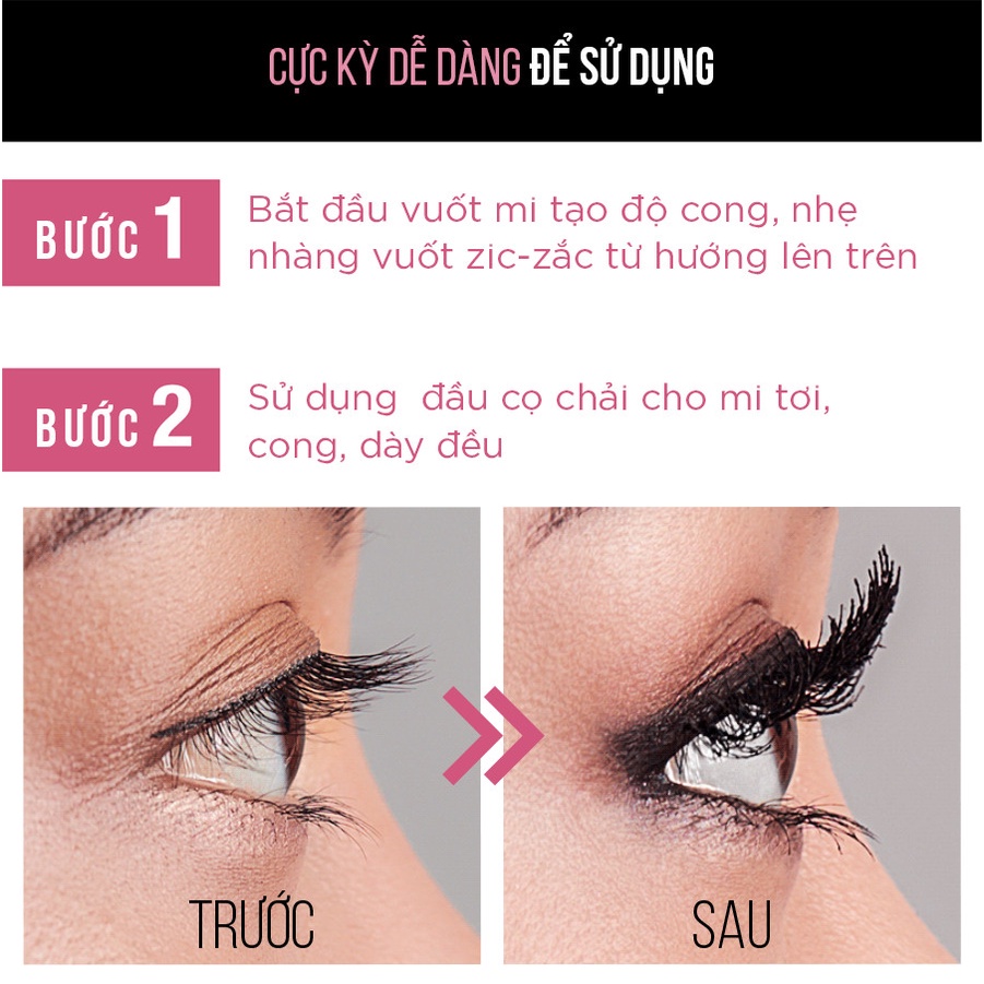 Mascara Maybelline Volum’ Express Hyper Curl Làm Dài Và Cong Mi, Không Lem Không Trôi 9,2M