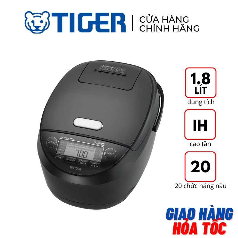 Nồi cơm điện tử cao tần áp suất 1.8 lít Tiger JPM-H18V 1210W - Hàng chính hãng