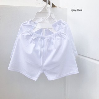 Quần đùi màu trắng cho bé - vải thun cotton 2c 100%