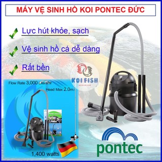 Máy vệ sinh hồ cá Koi Pontec Đức, máy hút đáy hồ cá Koi thương hiệu Đức với lực hút khỏe, sạch, siêu bền