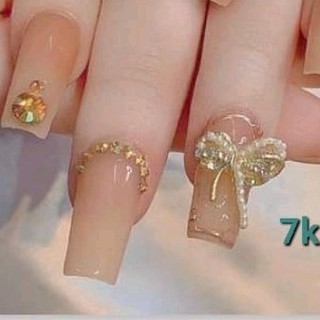 charm nơ ngọc trang trí móng