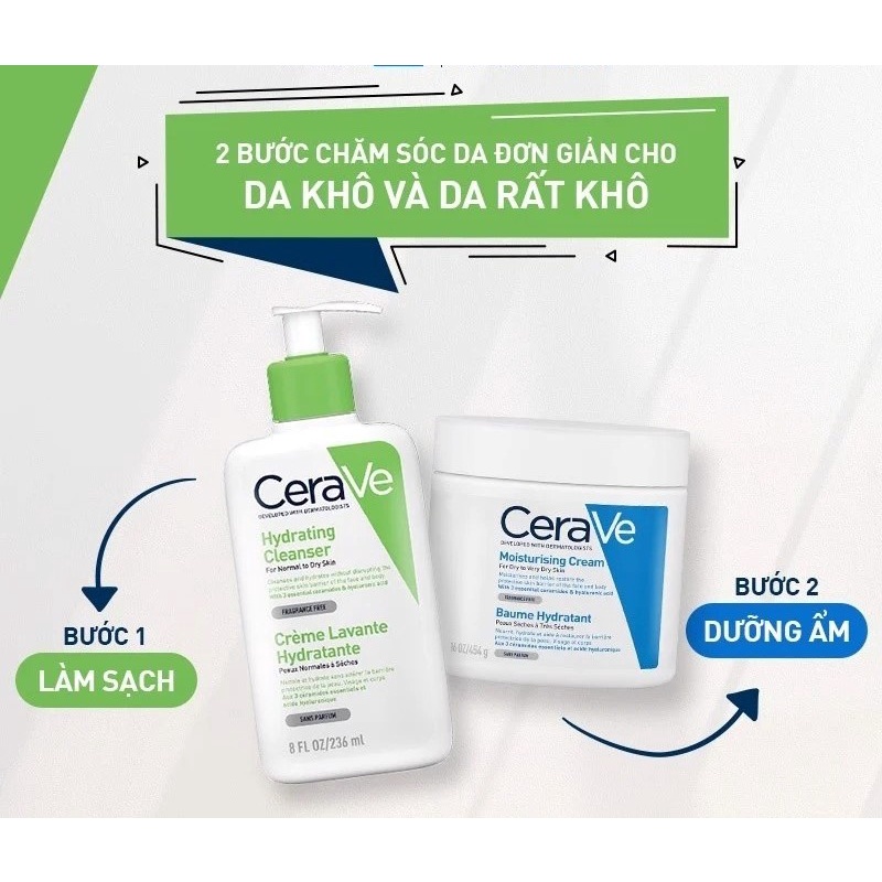 Sữa Rửa Mặt Sạch Sâu, Dưỡng Ẩm Cerave Developed With Dermatologists Foaming Cleanser 473ml