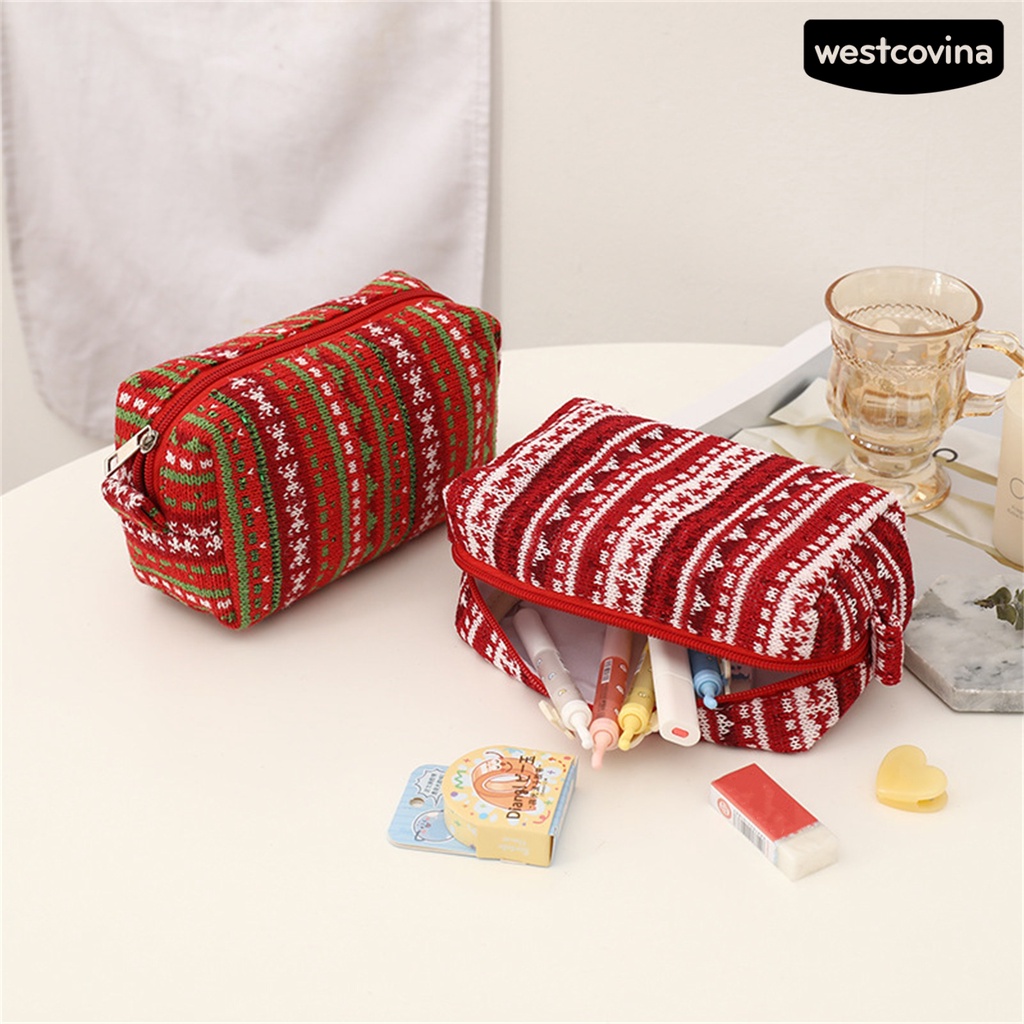 [Hot]☃Túi Đựng Đồ Trang Điểm Sức Chứa Lớn Chống Bụi Phong Cách Giáng Sinh Cho Nữ