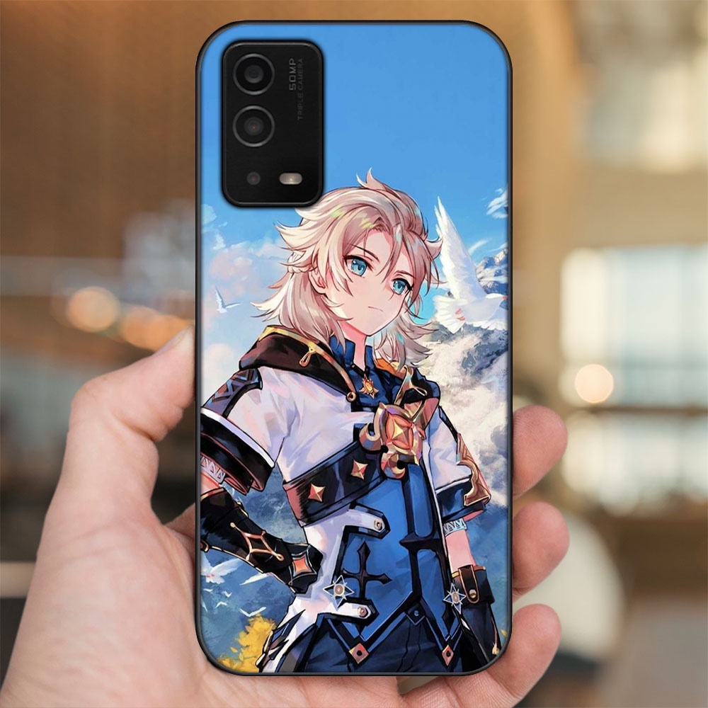 Ốp lưng Oppo A55 4G, A55 5G viền đen in hình Albedo Genshin Impact