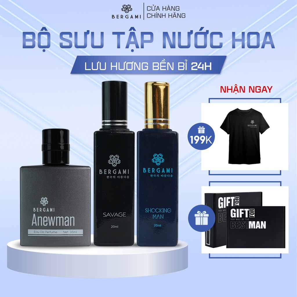 Nước hoa nam Bergami Anewman, nước hoa chính hãng XẠ HƯƠNG nam tính phong tình đầy mê hoặc - 35ml