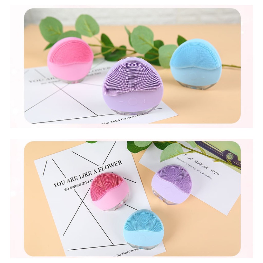 Máy rửa mặt - Massage Rung sóng siêu âm 12 Chế Độ Làm sạch sâu tẩy tế bào chết (BH 1 đổi 1)