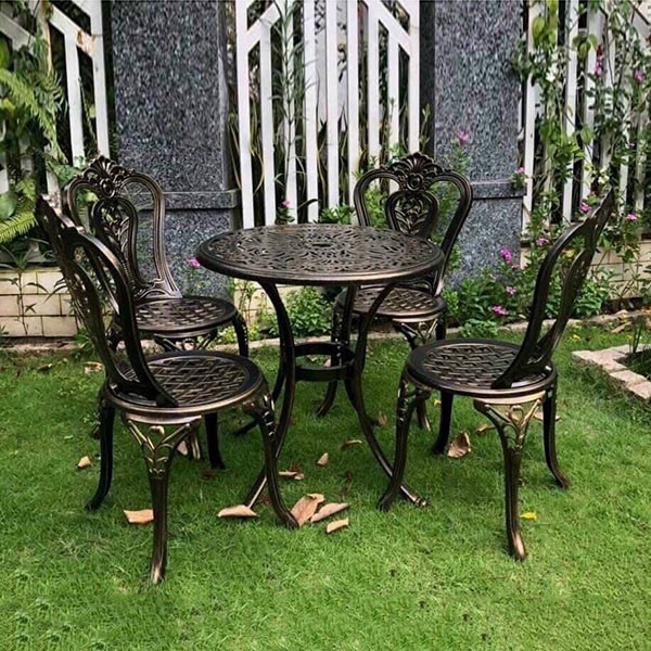 BÀN GHẾ SÂN VƯỜN KHÔNG TAY - NHÔM ĐÚC
