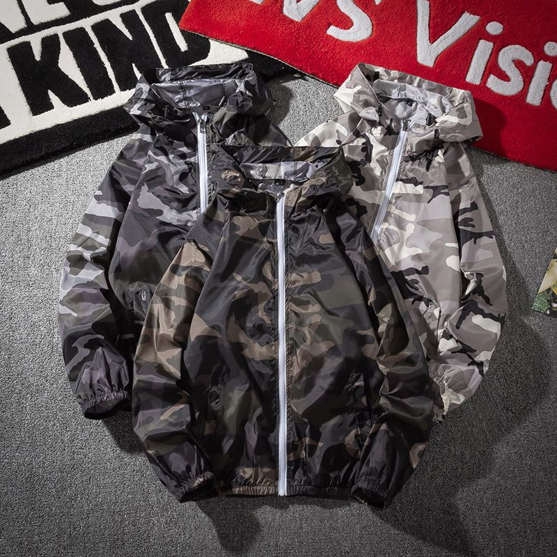 Waterproof jacket Camo Chống Nắng Nam & Nữ#Áo Khoác Gió Siêu Mỏng Thoáng Khí Chống Nắng Size 39; Thời Trang Xuân Thu