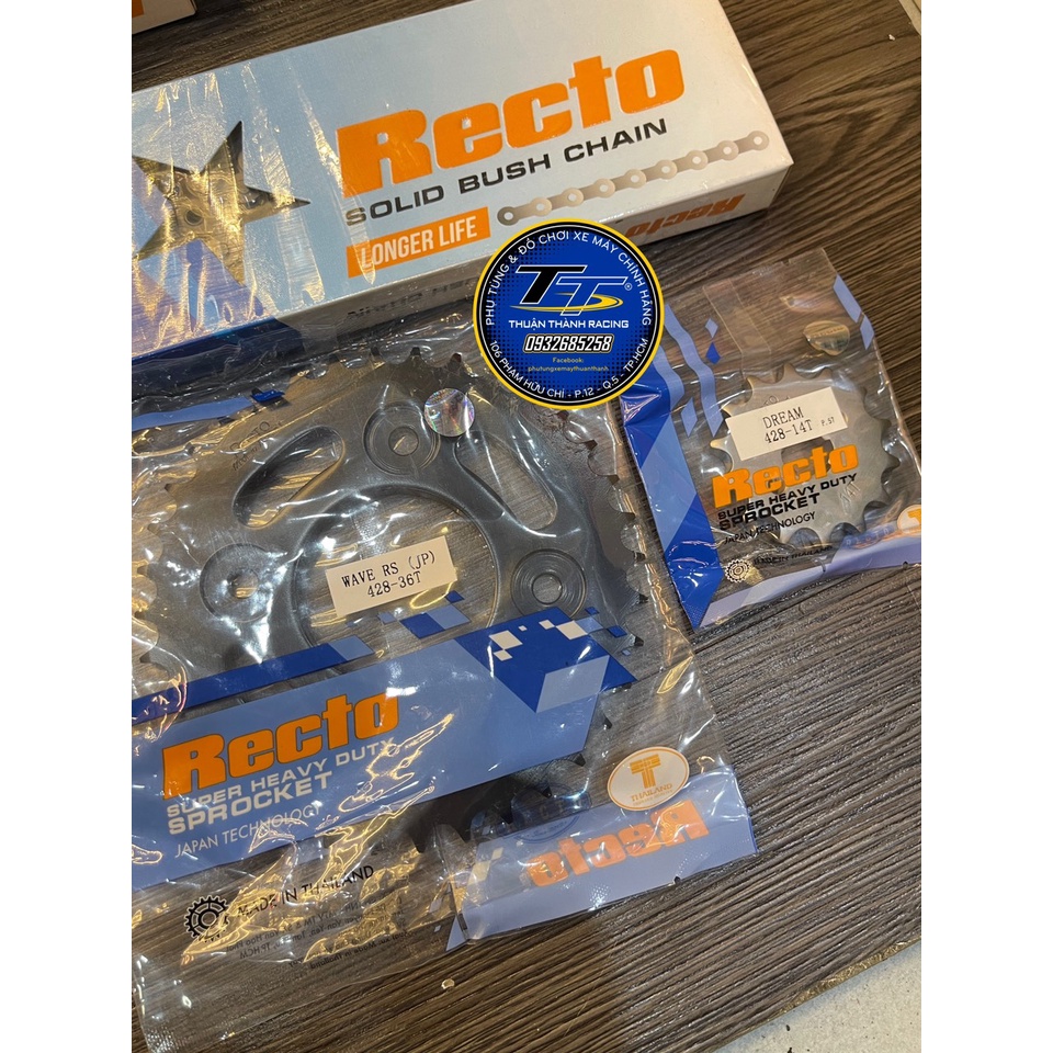 Sên nhông dĩa Wave RS / Fu X Thương hiệu Recto