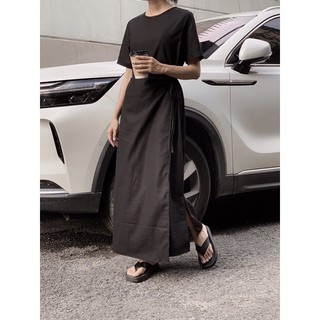 Đầm linen tà đắp chéo - ĐJ17