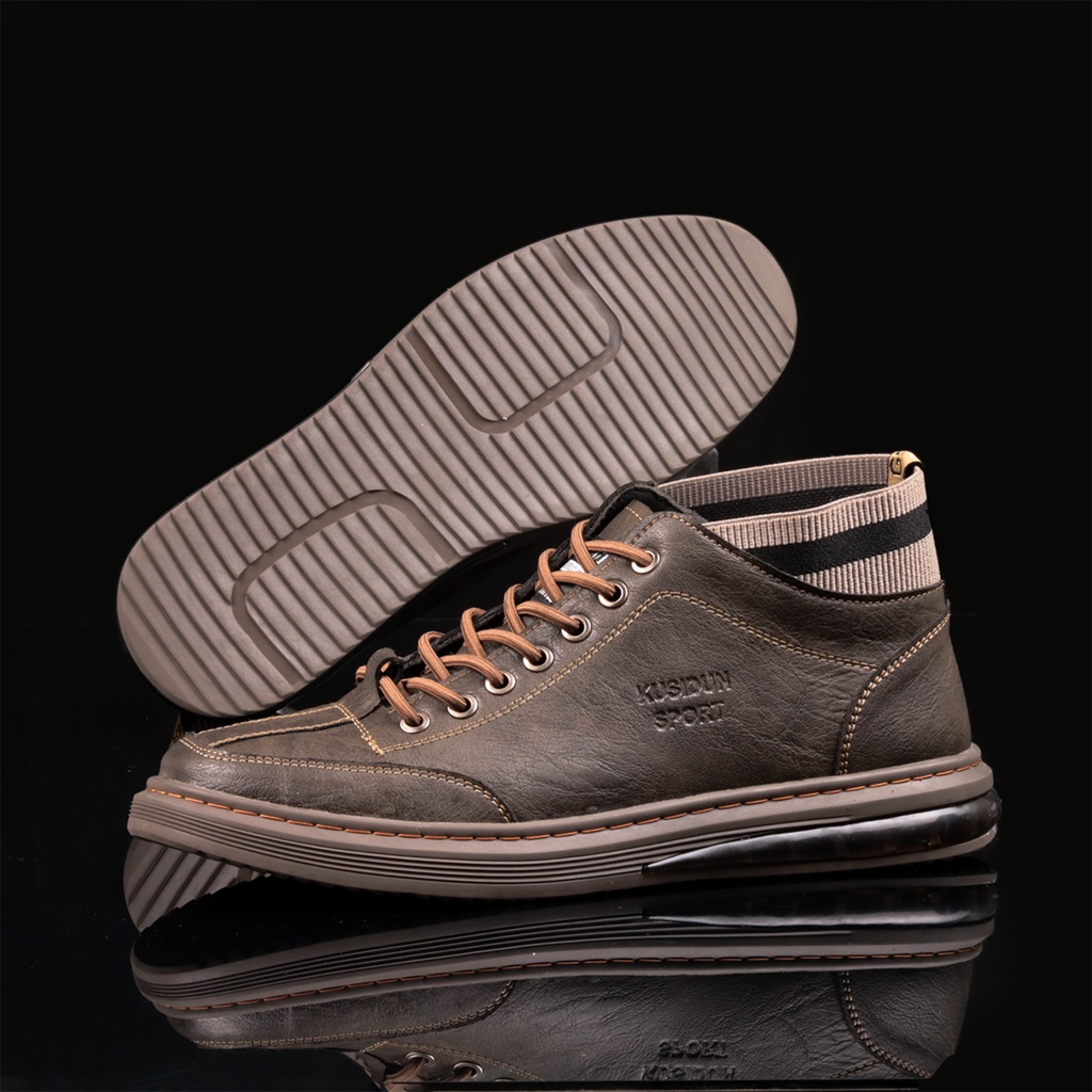 Giày sneaker nam BARITTA cổ lửng da nappa dây thông minh co giãn đế cao su đệm hơi tăng 3cm -  BRT06