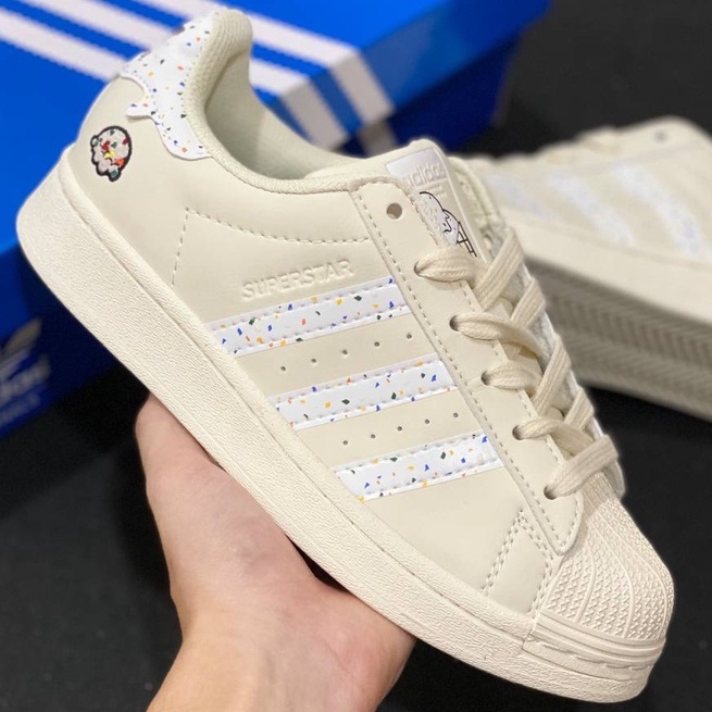 Giày thể thao das sò trắng candy hàng SC mẫu mới 2022, Giày Superstar Cloud White Mũi Sò Bản