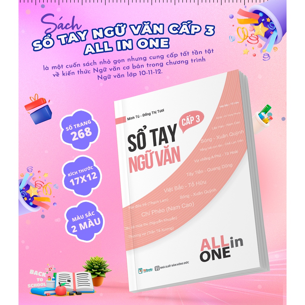 Sách - Sổ tay ngữ văn cấp 3 - All in one