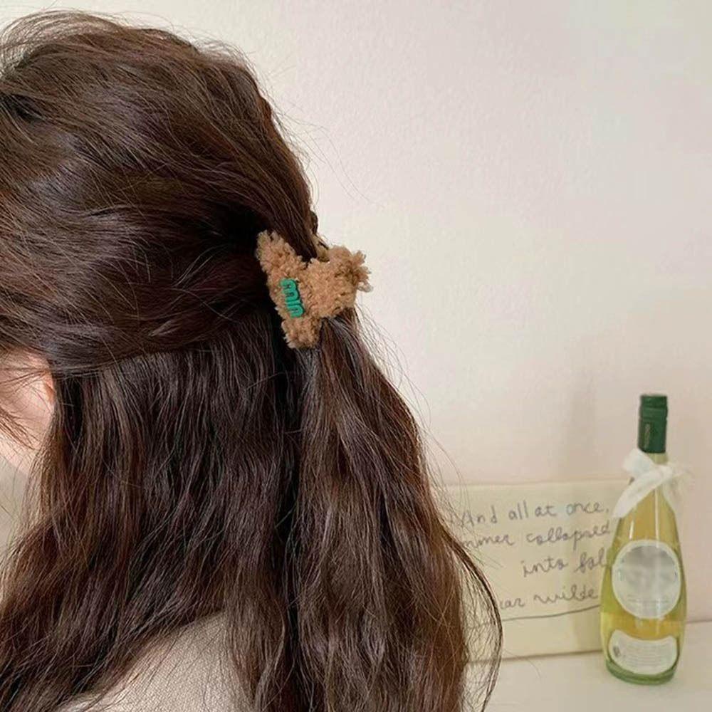 Set 2 Kẹp Tóc Đính Lông Giả Thời Trang Thu Đông